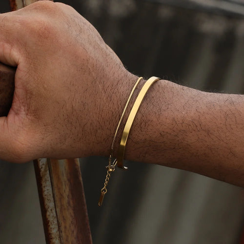 4MM Gold Snake Chain Stainless Steel Bracelet
