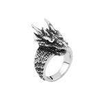 Fashion Punk Stainless Steel Fire Dragon Rings For Men Women Hip Hop Biker Vintage Vikings Animal Ring Amulet Jewelry