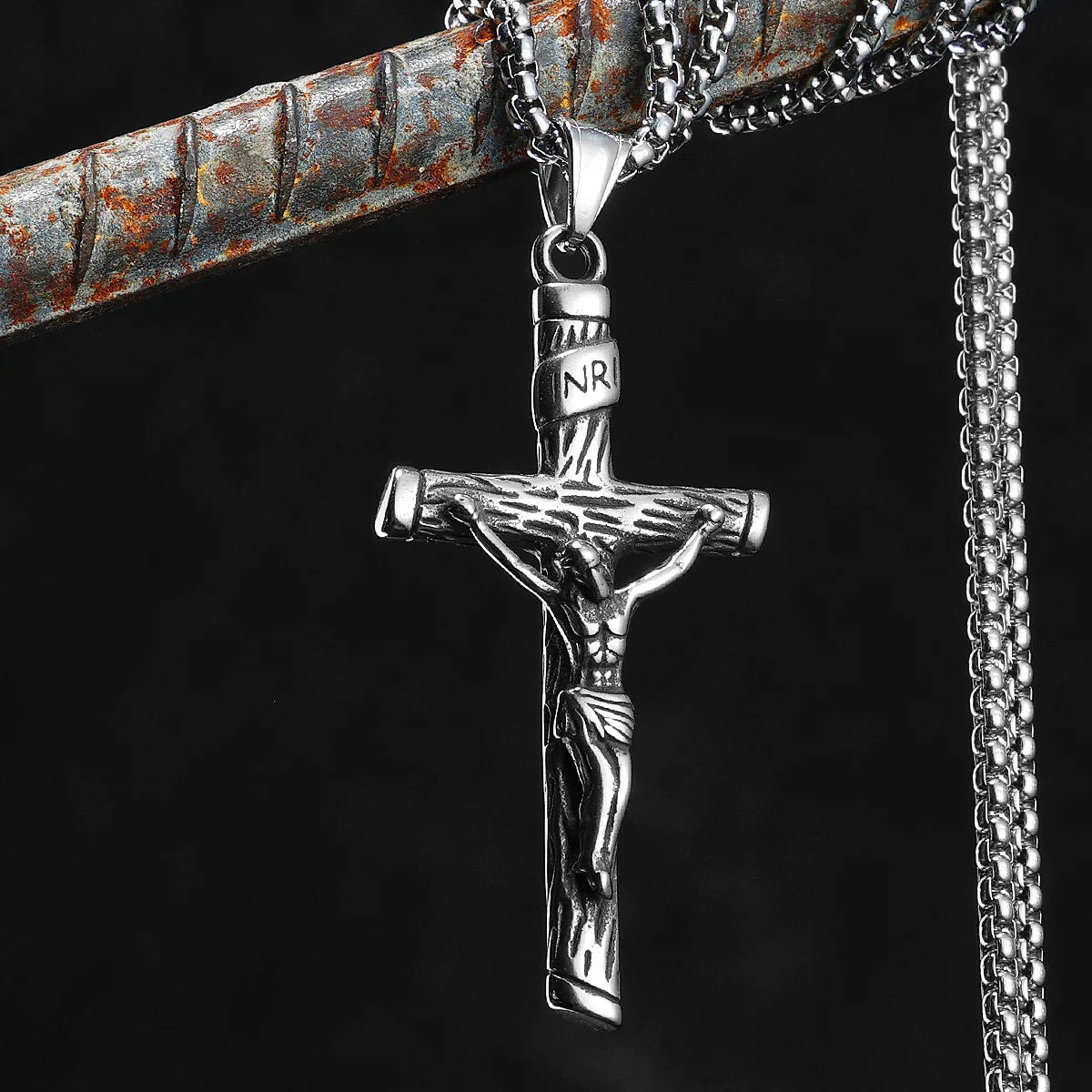 INRI Jesus Cross Pendant — Stainless Steel