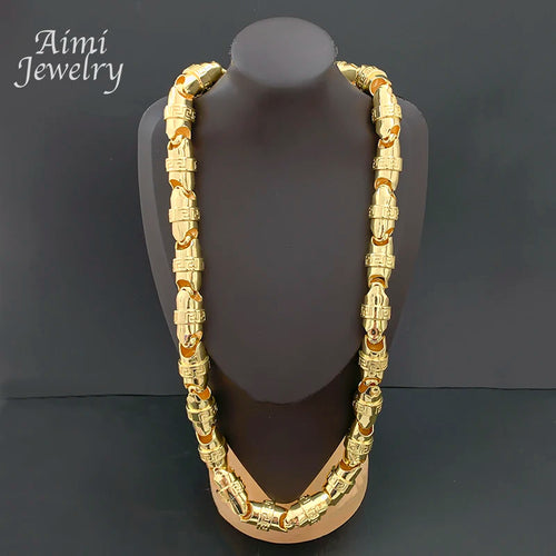 75cm Long Hip Hop Trendy 18K Gold Plating Bold Chain Necklace for Man Golden Italian Jewellry Party Banquet Birthday