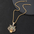 Iced Out 3D Tiger Cuban Pendant — Gold