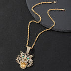 Iced Out 3D Tiger Cuban Pendant — Gold
