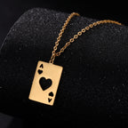 Cazador Poker Card Ace of Spades Necklaces for Men Women Stainless Steel Hip Hop Jewelry Gold Color Necklace 2026 Gift Wholesale