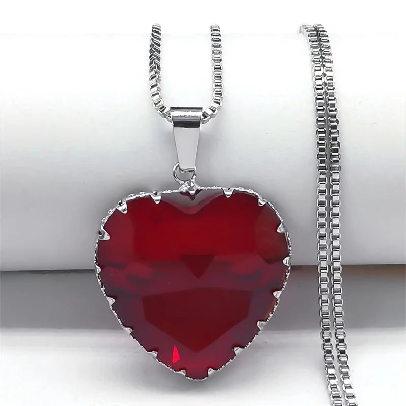 Gothic Heart Pendant Choker Necklace — Stainless Steel
