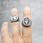 Heart of God Ring Religion Cross 316L Stainless Steel Mens Rings Amulet Rock for Male Boyfriend Biker Jewelry Gift
