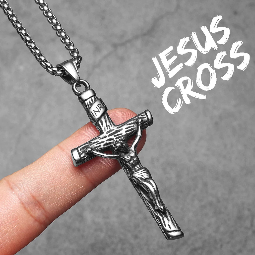 INRI Jesus Cross Pendant — Stainless Steel
