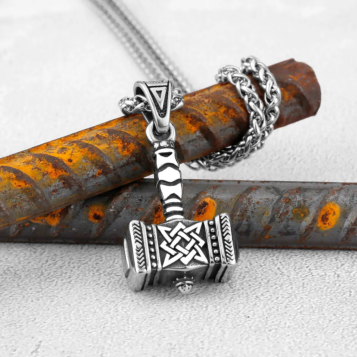 Thor's Hammer Mjolnir Pendant — Stainless Steel
