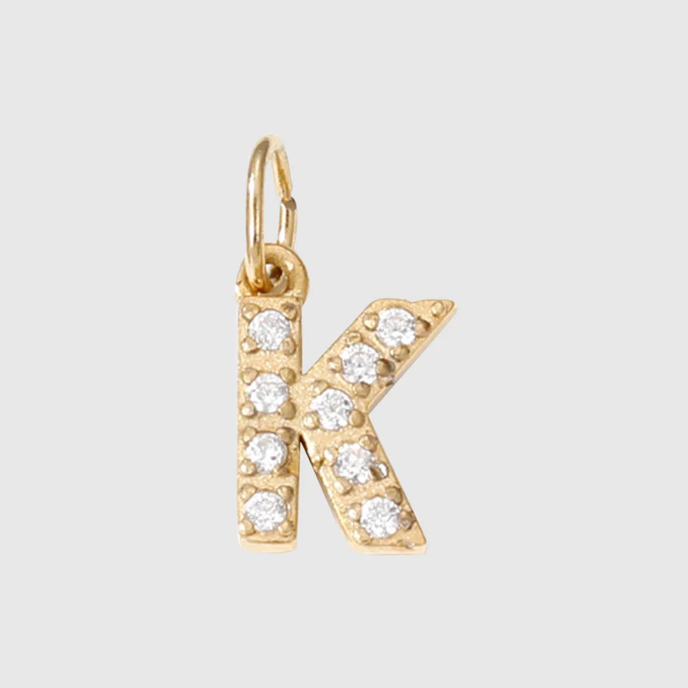 Letter Charm Pendant Necklace — Gold Iced