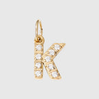Letter Charm Pendant Necklace — Gold Iced