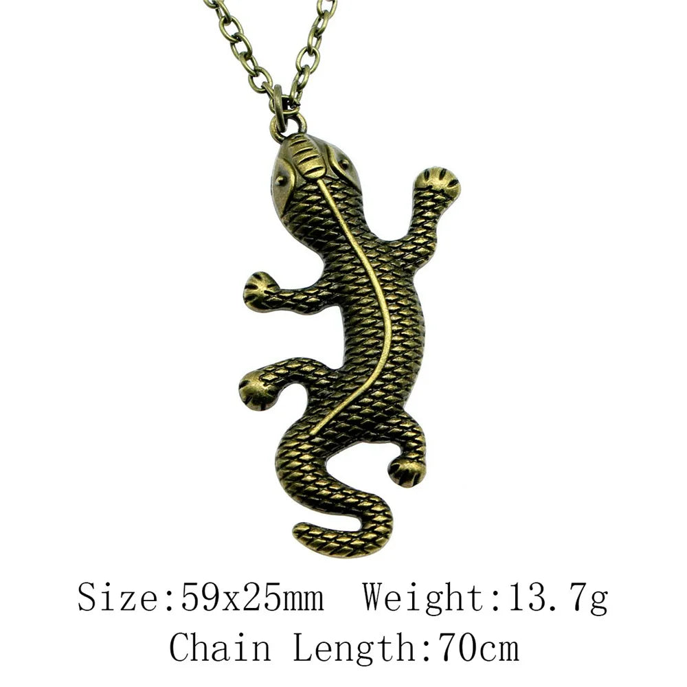 Cold Blooded Reptile Lizard Gecko Chameleon Pendant Necklace For Women Men