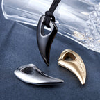 Wolf Tooth Rope Pendant — Stainless Steel