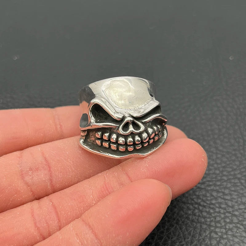 Goth Grunge Skull Ring for Men — Sizes 8 to 12