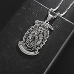 Retro Punk Stainless Steel Holy Death Skull Scythe Pendant Necklace for Men  Gothic Jewelry Halloween Gifts