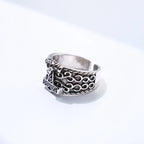 Viking Anchor Open Ring, Silver-Tone — Copper Alloy