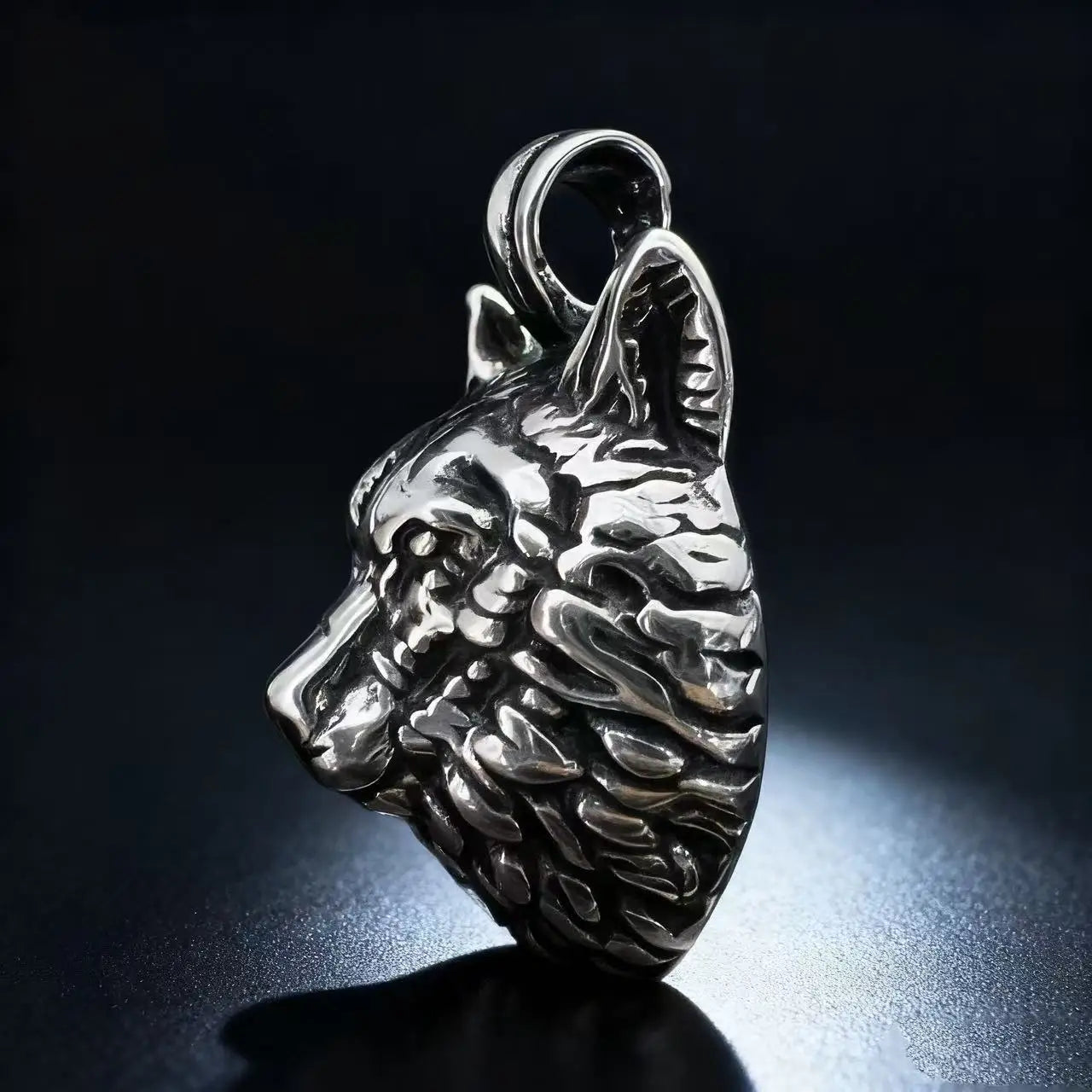 Wolf Viking Steel Pendant 316L Head Punk