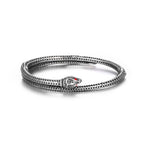 Gothic Vintage Viking Snake Bracelet With Red Stone For Men Women Stainless Steel Punk Rock Animal Bangles Fashion