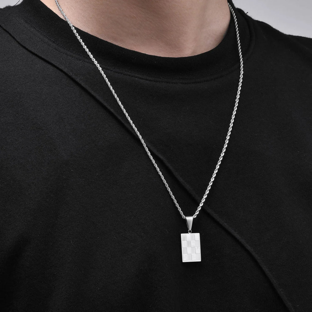 Chessboard Square Pendant — Gold