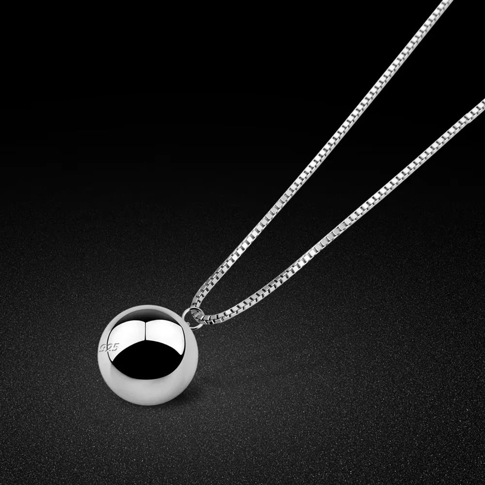 Minimalist Silver Box Chain Necklace for Women New Ringing Bell Pendant Hot Fashion Collares Choker Accessories