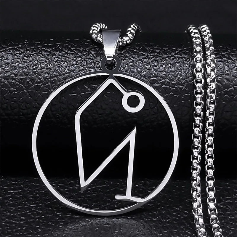 Azazel Sigil Silver Pendant Necklace — Stainless Steel