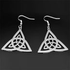 Celtic Knot Silver Earrings Trinity Irish Drop