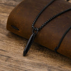 Hexagonal Geometric Pendant Necklace — Stainless Steel