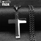 Cross Crucifix Black Pendant Goth Biker Punk Crystal