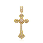 Iced Out Cross Pendant Necklace with Chain Type Options