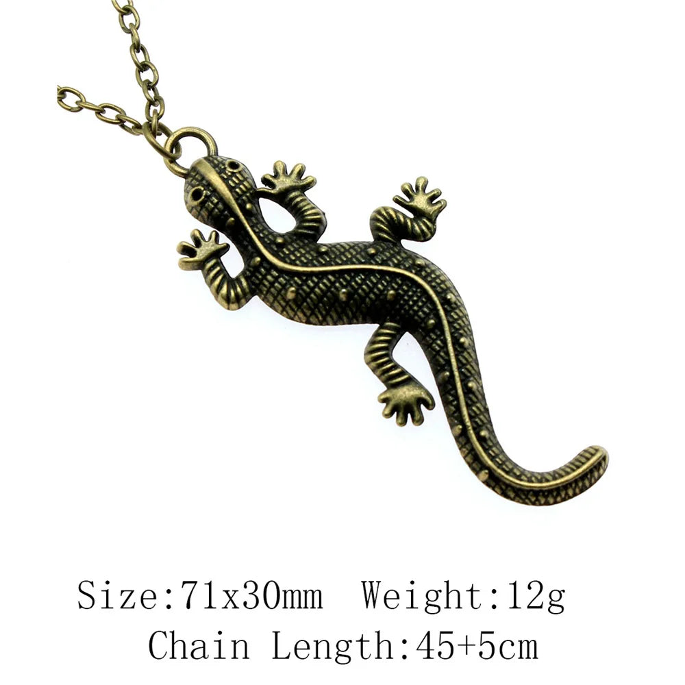 Cold Blooded Reptile Lizard Gecko Chameleon Pendant Necklace For Women Men