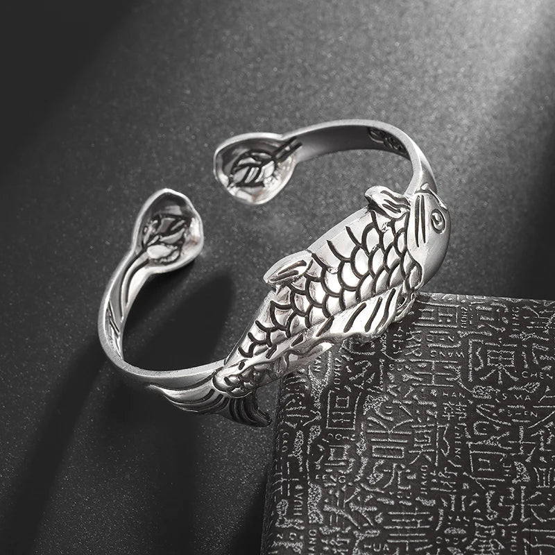 Men\'s Personalized Retro Ethnic Animal Pixiu Bangles Men Women Cuff Bracelets Casual Jewelry Gifts