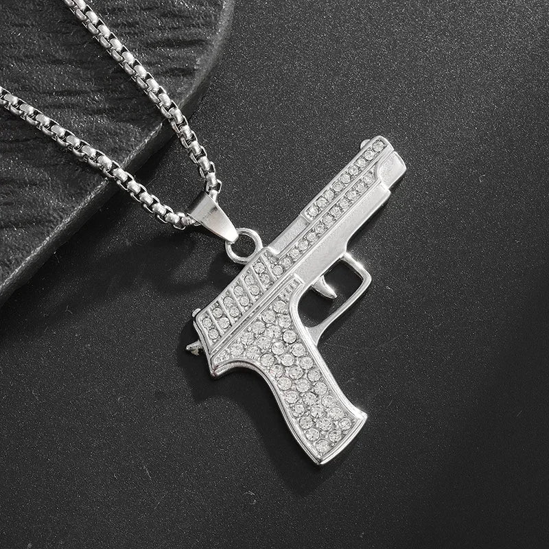 Hip Hop Iec Out Put Crystal Zirconia Dollar Sign Pendant Necklace Fashion Punk Cool Rock Rap Party Jewelry Accessories