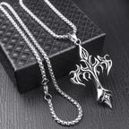 Cross Pendant Necklace Stainless Steel Minimal