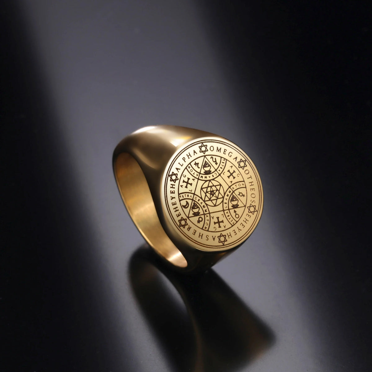 Tetragrammaton Enochian Angel Magic Ring — AGLA, Stainless Steel