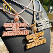 Get Rich Pendant — Iced Out CZ Gold