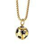 Football Pendant Box Chain Necklace — Stainless Steel
