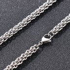 New Hip Hop Cable Link Chain Bracelet Necklace Set Men Women Vacation Choker Vintage Aestethic Kpop Stainless Steel Jewelry