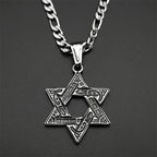 Star of David Pendant Necklace — Steel