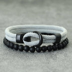 Fashion Mens Bracelet Set Lucky Thread Wrap Braclet Meditation Onyx Stone Beads Braslet Hombre Hand Accessories Fabric