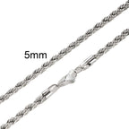 Twisted Rope Chain Necklace 5mm — Stainless