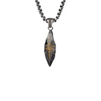 New Vintage Wishing Stone Men's Necklace Personalized Meteorite Pendant Necklace Stainless Steel Sweater Chain Accessories