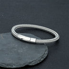 Simple Waterproof 6mm Wire Rope Bracelet For Men Women Stainless Steel Never Fade Handmade Bangles Male Charm Jewelry DIY Gifts
