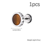 Gothic Norse Viking Rune Stud Earrings — Stainless Steel