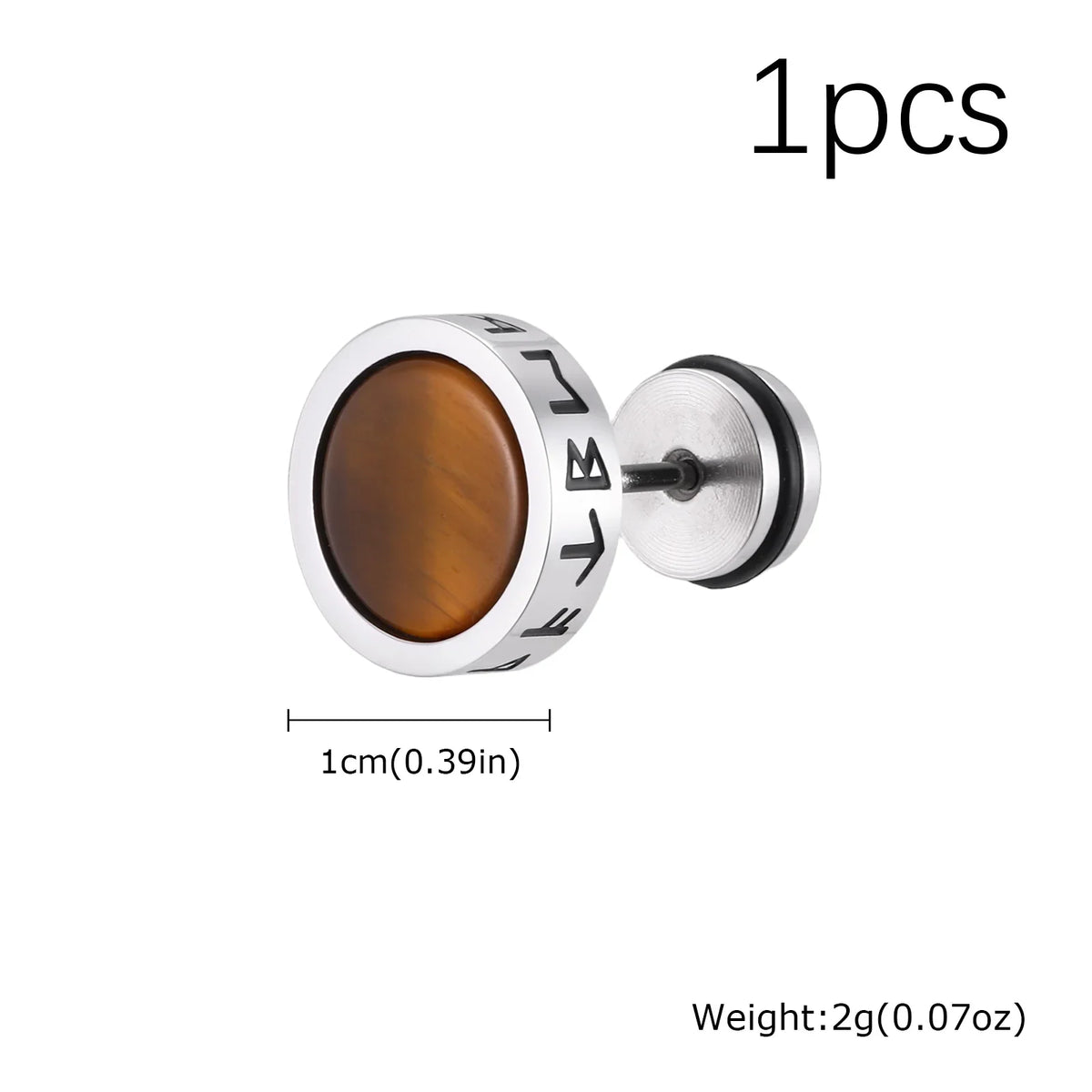 Gothic Norse Viking Rune Stud Earrings — Stainless Steel