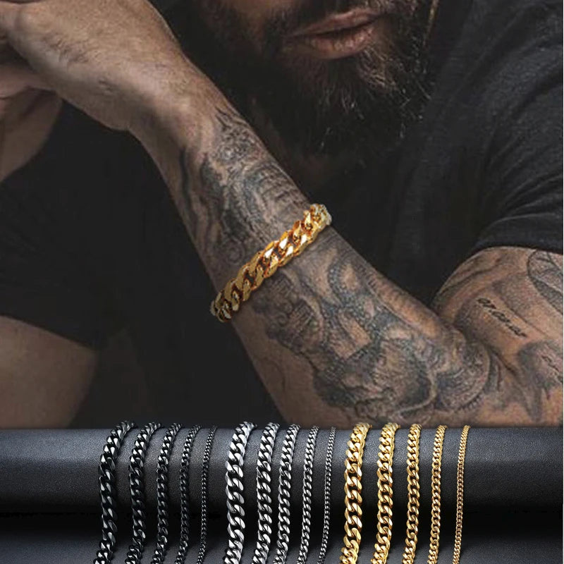 Cuban Curb Chain Bracelet — Stainless Steel