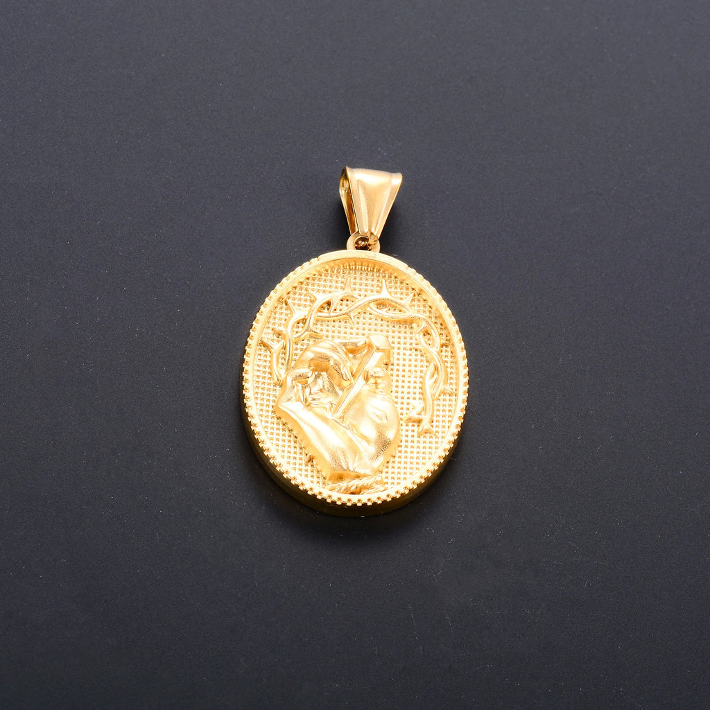 Jesus Cross Gold Pendant Necklace