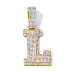 Gold Iced Out Letter Pendant Necklace Capital 18K