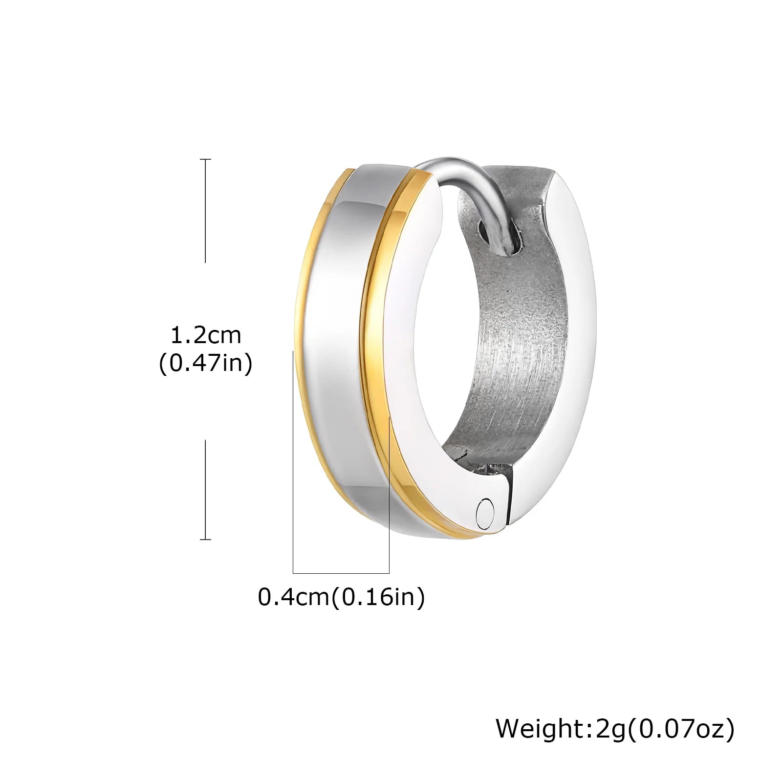 Minimal Circle Huggie Hoop Earrings — Stainless Steel