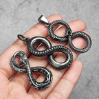Ouroboros Eight Snake Men Necklaces with Pendant Stainless Steel Jewelry for Male Women Punk Hip Hop Accessories Gifts
