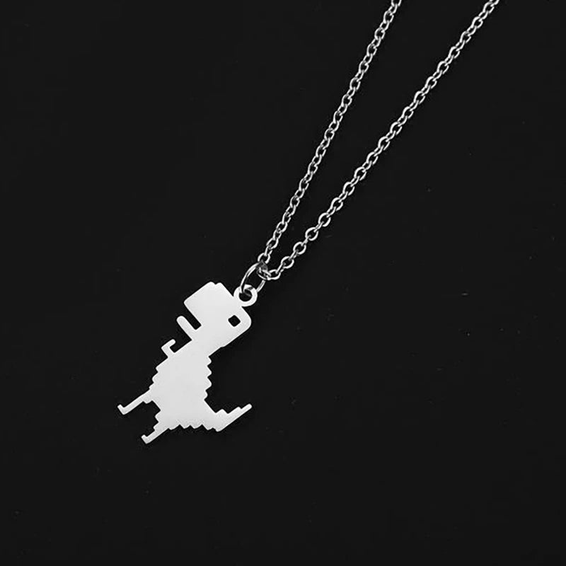 Dinosaur Stainless Steel Pendant Necklace