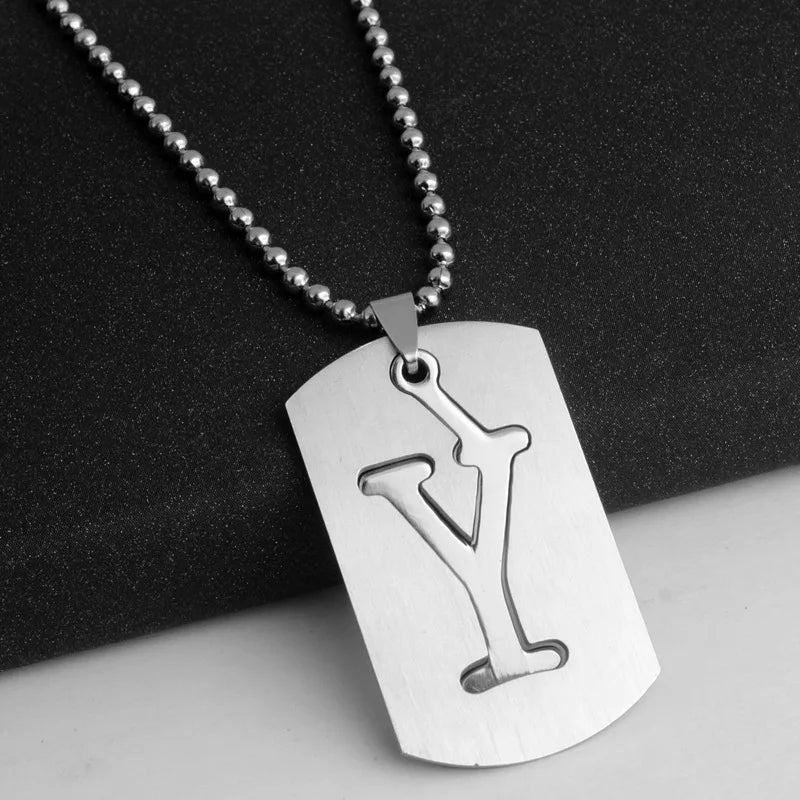 Steel Pendant 316L Initials Letter Name