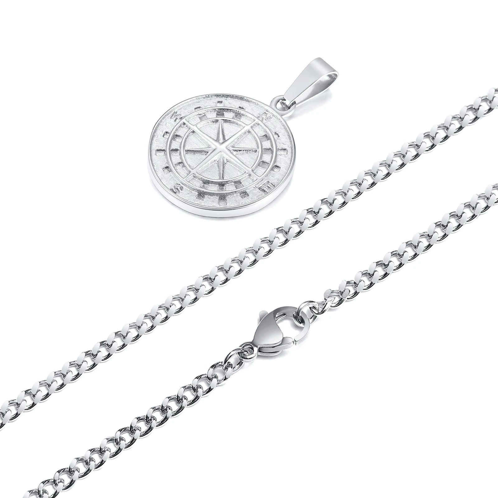 Compass Anchor Medal Pendant — Gold